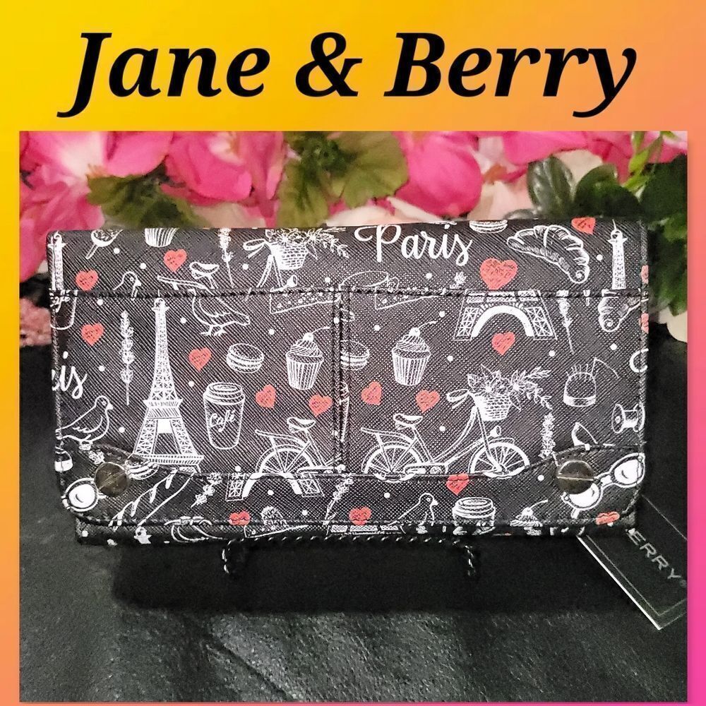 NWT Jane & Berry Full Size Wallet with Conversion Chain